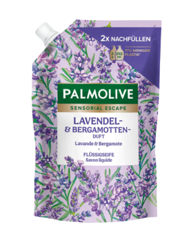 Palmolive Sensorial Escape Lavendel und Bergamotten­ Duft, Fluessigseife, Nachfuellbeutel ohne Pumpe, 500ml
